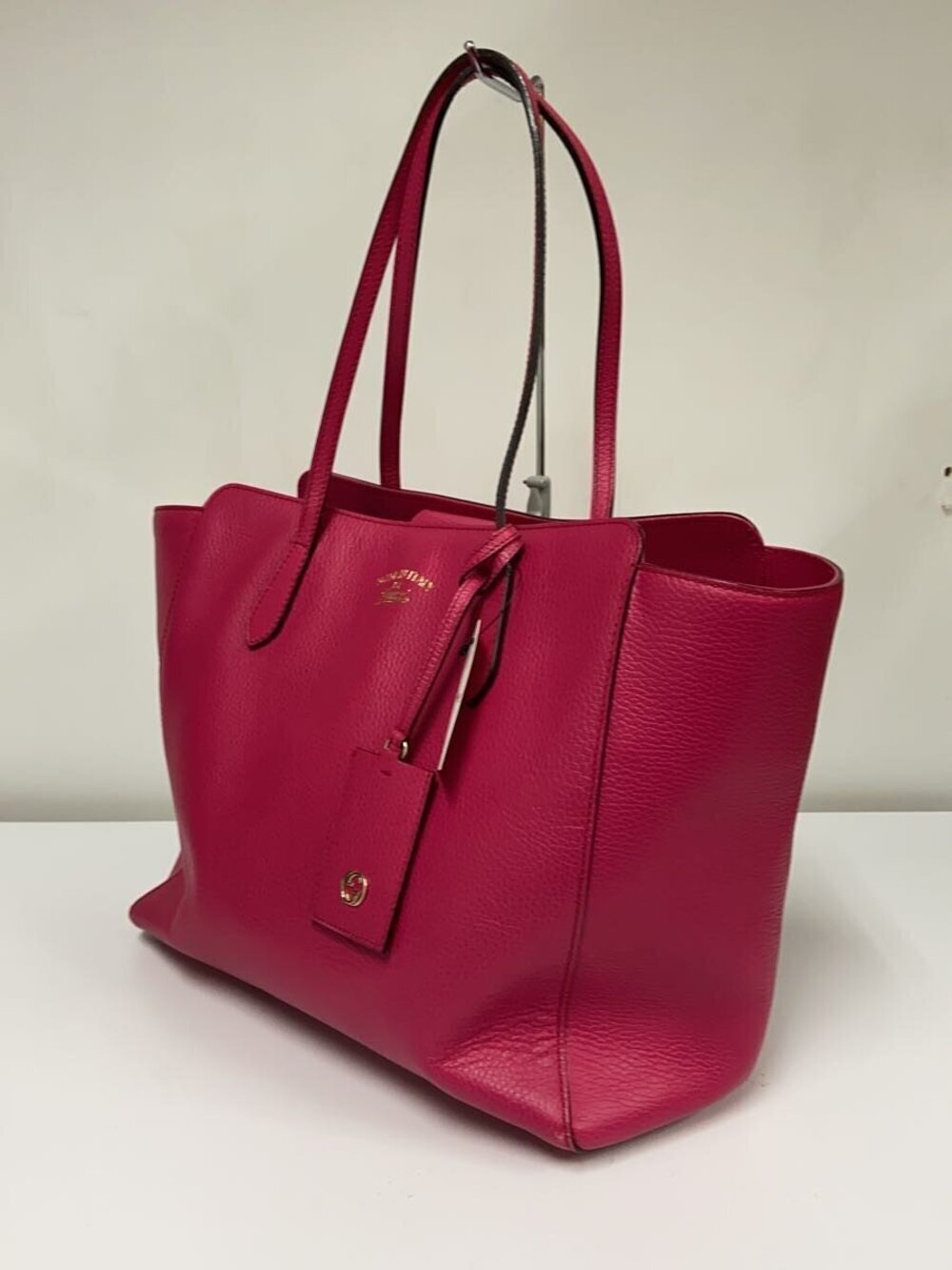 Gucci Tote Swing Bag Leather Pink